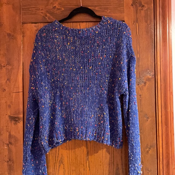 Blue and multicolored knit sweater - Picture 2 of 3